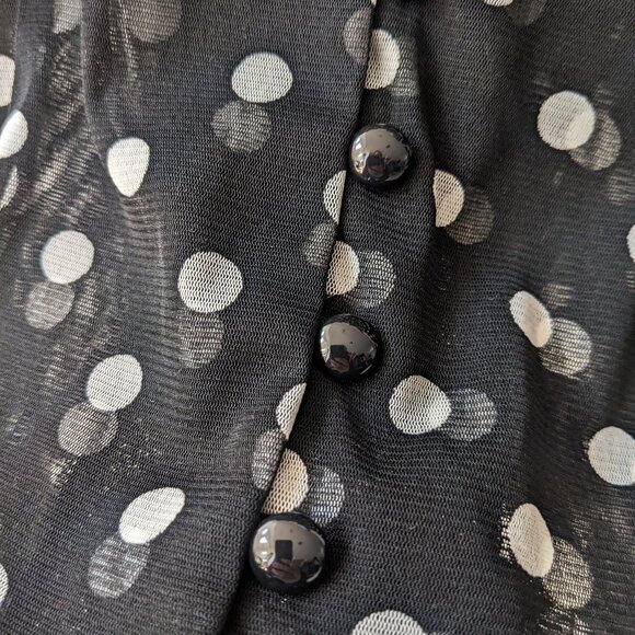 Black & White Polka Dot Short Sleeve Shirt Macy's INC International - Picture 6 of 6